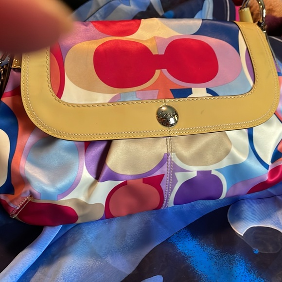 Coach SoHo Satin hobo bag. Multi colored 414 SN - Picture 1 of 13